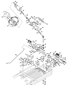 Steering Column And Pedal Controls Diagram and Parts List for Z-FORCESZ60 (17AIDGHD-17AIDGHD010)(2014) Cub Cadet Lawn Tractor